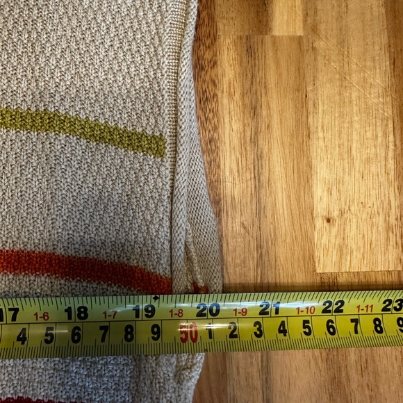 Knit Cap Sleeved Beige Multi Color Striped Top size XL - Picture 10 of 13